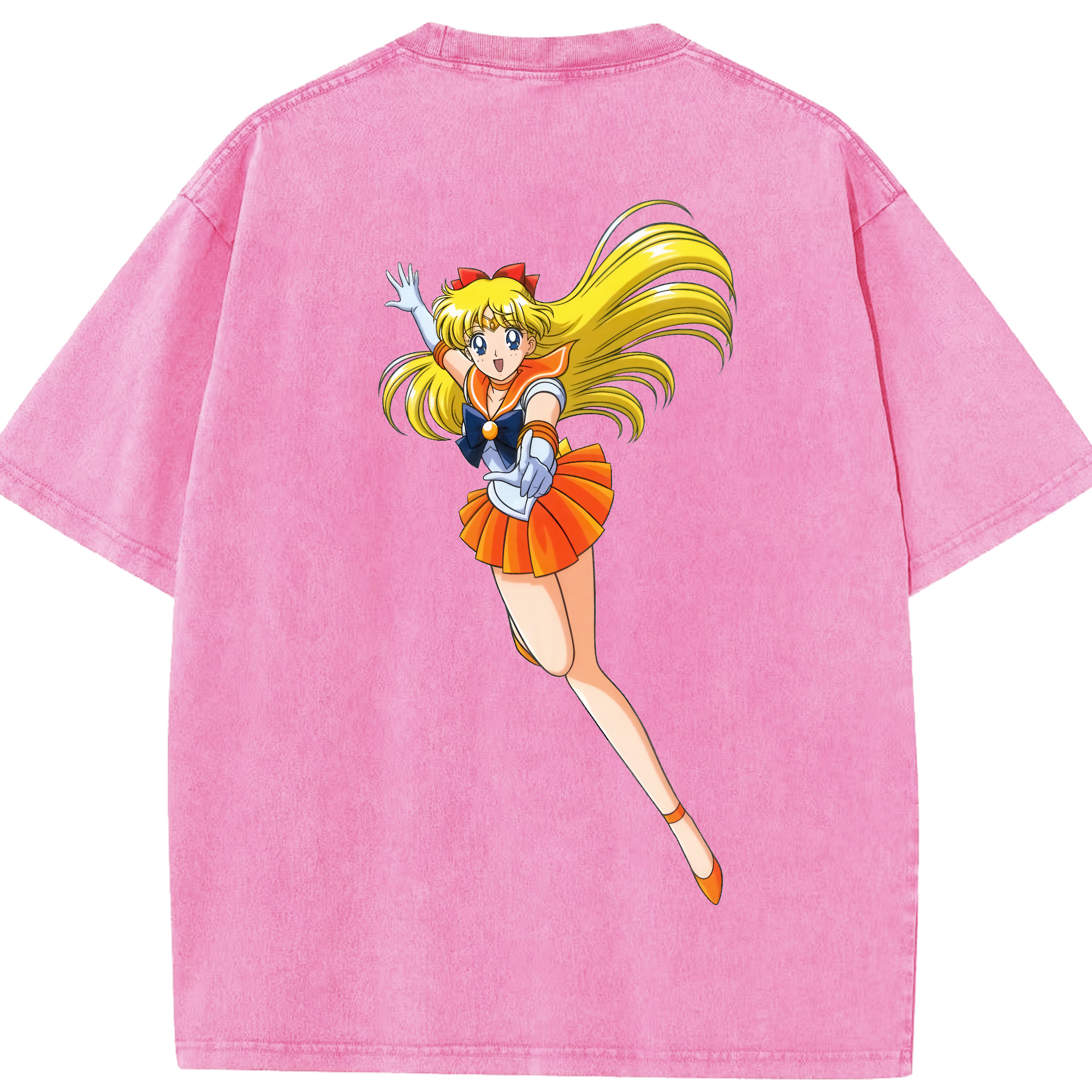 （画像用） 美少女戦士セーラームーン 愛野 美奈子 あいの みなこ Sailor Moon Aino Minako 綿100% ヴィンテージ風 半袖Tシャツ（背面プリント）